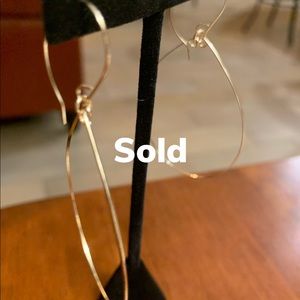 14k GF Dainty Oval Shape Earring 2.5”